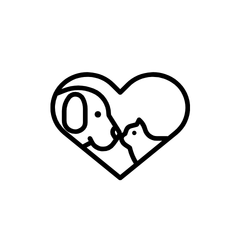 dog and cat heart icon